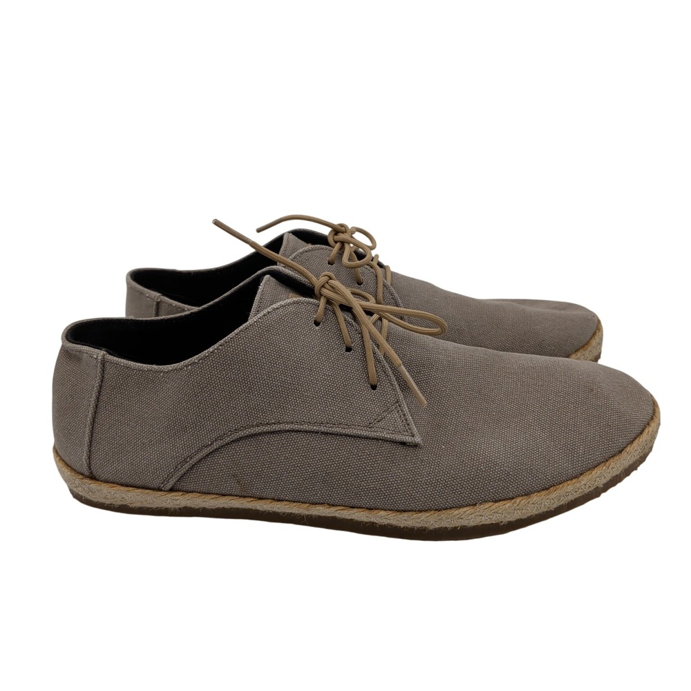 Patara Nomad Mens Canvas Espadrille Derby Shoes Taupe Brown Size 12 Lace Up Cork